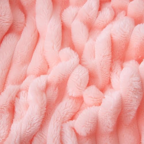 Light Pink Fleece Throw Blanket 90”×90” for Couch Sofa Livingroom - Image 4