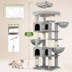 Globlazer 82in Extra Large Cat Tree Tower for Indoor Cats Large Adult, S82 - Image 6