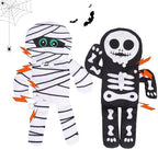 PAWCHIE Halloween Squeaky Dog Toys 2 Pcs for Small Medium Dogs,No Stuffing Crinkle Puppy Toy,Soft Pet Plush Teething Toys Mess-Free Interactive Chew Toy for Boredom Ideal, Skeleton & Mummy by PAWCHIE