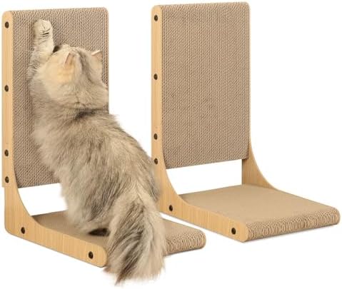 Zakkart 2-Pack L-Shaped Cat Scratching Board, Cardboard, 19.7" Tall (M) by Zakkart