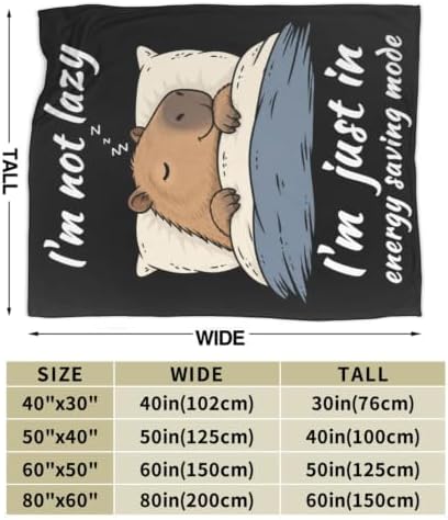 Sleepy Capybara Blanket Throw Gift for Girls Women 80"X60" - Image 7