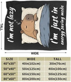 Sleepy Capybara Blanket Throw Gift for Girls Women 80"X60" - Image 7