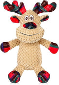 IOKHEIRA Christmas Reindeer Dog Toys, Squeaky Plush Dog Toy with Crinkle Paper, Christmas Dog Chew Toy for Small Medium Dogs, for Dogs by IOKHEIRA
