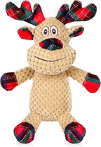 IOKHEIRA Christmas Reindeer Dog Toys, Squeaky Plush Dog Toy with Crinkle Paper, Christmas Dog Chew Toy for Small Medium Dogs, for Dogs by IOKHEIRA
