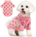 Dog Sweater Cute Strawberry Dog Clothes Pullover Knitted Sweaters for Small Medium Dogs Cats Girl Thick Warm Puppy Clothes for Chihuahua Yorkie Bulldog Cold Weather Pet Outfits by BAOBICUTE