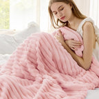 Bedsure Soft Coral Pink Throw Blanket for Couch Decor Gifts 50"x60" - Image 6