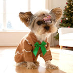 Dog Christmas Sweater Red Plaid Cardigans Dog Christmas Outfit Soft Warm Knitted Pet Clothes Cold Weather Puppy Clothes for Small Medium Large Dogs Cats - Image 3