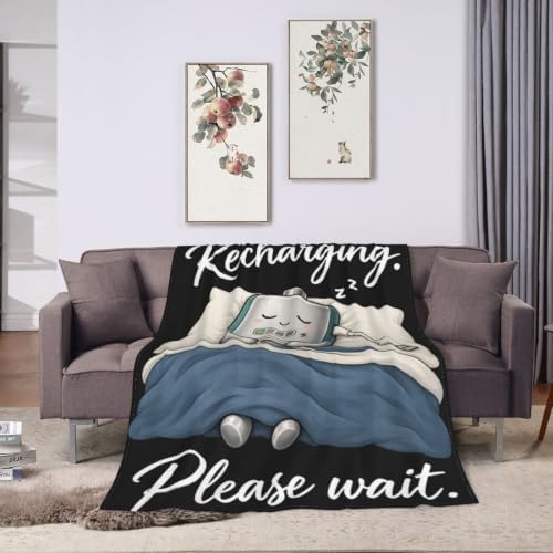 Sleepy Power Bank Blanket Throw Gift for Girls Women 80"X60" - Image 3
