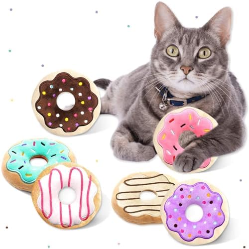 CiyvoLyeen Plush Donut Catnip Toys for Indoor Cats 6 Pack by CiyvoLyeen
