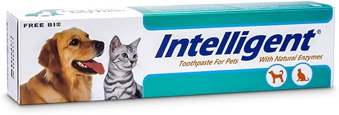 Intelligent Premium Multi-Enzyme Toothpaste for Dogs & Cats, Pet Dental Care for Teeth Cleaning, Advanced Plaque & Tartar Control, Oral Health & Fresh Breath, Xylitol-Free, Safe to Swallow, 2.8oz
