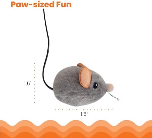 Catstages Squeak Squeak Mouse Cat Toy, Catnip & Touch-Activated Sound, 1.5" - Image 6