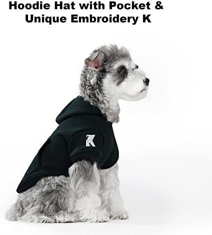 Koneseve Dog Hoodie Fleece Puppy Clothes Warm Sweater with Hat for Small Dogs Cat Hooded Shirt Kitten Pet Basic Sweatshirt with Pocket Doggie Soft Winter Coat Apparel (Green XL) - Image 4