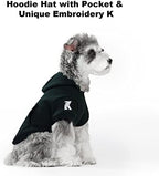 Koneseve Dog Hoodie Fleece Puppy Clothes Warm Sweater with Hat for Small Dogs Cat Hooded Shirt Kitten Pet Basic Sweatshirt with Pocket Doggie Soft Winter Coat Apparel (Green; L) - Image 4