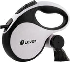 LUVON Retractable Dog Leash – 16ft Tangle-Free Extendable Lead | Ergonomic Handle | Heavy Duty Nylon Tape | Poo Bag Dispenser + 15 Bags Included | Retractable Leash for Medium Large Dogs Up to 66lbs