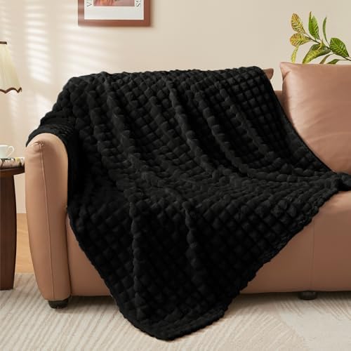 BEDELITE Black Fleece Twin Blanket for Couch Dorm Room Decor, 60x80 Inch - Image 7