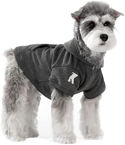 Koneseve Dog Hoodie Fleece Puppy Clothes Warm Sweater with Hat for Small Dogs Cat Hooded Shirt Kitten Pet Basic Hoodies Sweatshirt with Pocket Doggie Soft Winter Coat Apparel (Grey; S) - Image 5