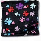 Pet Dog Cat Blanket Ultra Soft Cozy Fleece Paw Print Design Machine Washable Durable for Crates Beds Sofas Travel (Loving Paws, Large) by GreaterGood