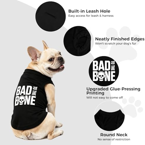 BINGPET Bad to The Bone Dog Shirt, Soft Cotton T-Shirt, Halloween Costumes - Image 5