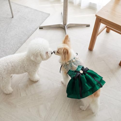 Princess Dog Dresses for Small Dogs Girl Sequin Dog Birthday Dress - Image 5