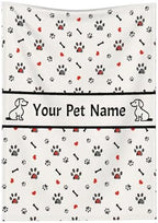 Personalized Puppy Name Blanket, Custom Dog Name White Truck Blankets, Gift for Girls Personalized Puppy Name Lover, 50"x60" Soft Lightweight Plush Throw Blanket for Couch Bed Sofa Decoration by JUNYI