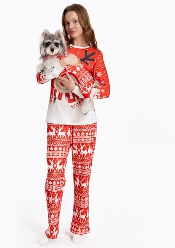 XPUDAC Christmas Matching Dog and Owner Pajamas for Women Sleepwear, 3XL - Image 6