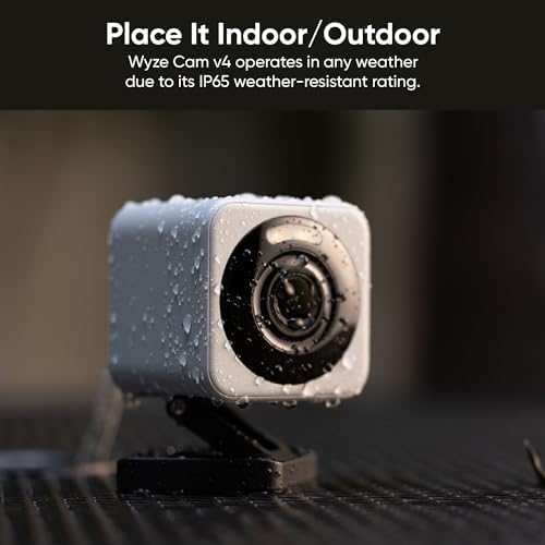 WYZE Cam v4 (Latest Model), 2.5K AI Security Camera, Indoor/Outdoor Cameras for Home Security, Baby Monitor & Pet Camera, Vibrant Color Night Vision, No Subscription Required