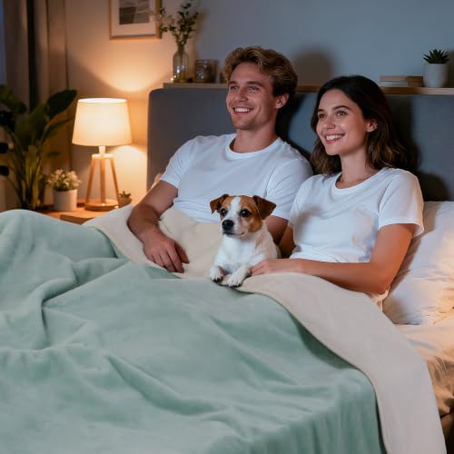 LOOBANI Waterproof Blanket for Bed, Soft Flannel Twin Bed Blanket 60" x 80" - Image 5