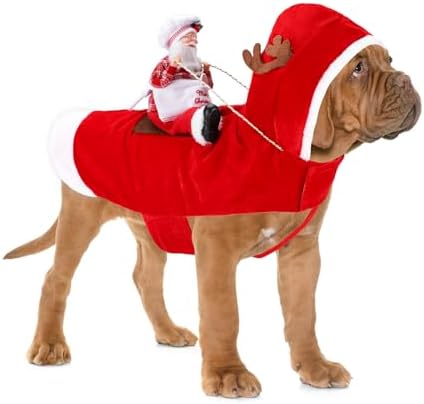 BWOGUE Santa Dog Costume, Dog Christmas Outfit, Riding Pet Costume, Size M by BWOGUEPetHome