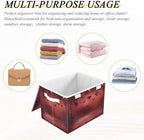 Bolaz Storage Bins with Lids and Handles,Valentine Background Dark Heat Storage Box Storage Basket with Cover Collapsible Organizer Containers for Home Closet, Shelves - Image 7