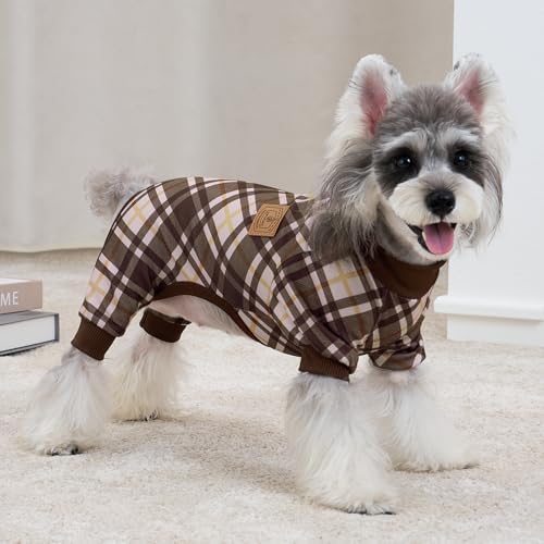 XPUDAC 4 Pack Dog Pajamas Plaid Dog Clothes for Small Medium Dogs Girl Boy Comfy Puppy Onesie Pet Christmas Outfit Cat Pjs Jammies, 2XL - Image 4