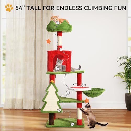 DWVO 54in Christmas Cat Tree Tower - Image 6