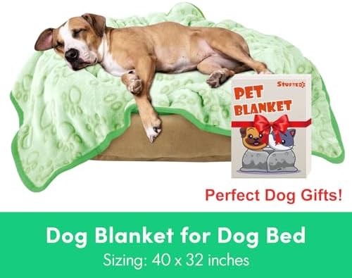 Green Throw Dog Blanket for Puppy Gifts, Dog Stuff Used for Pet Beds, Washable Soft Puppy Essentials Accesssories - Image 6
