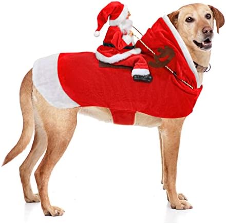 BWOGUE Santa Dog Costume, XX-Large Dog Christmas Outfit, Riding Pet Clothes by BWOGUEPetHome