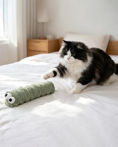 PET SHOW 3 Pack Cat Toys Pillows for Indoor Cats Kittens Soft Kicker Toy with Catnip Inside Crinkle Sounds Pet Interactive Caterpillar Plush Kitty Sticks for Play & Exercise - Image 6