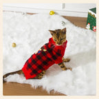PUMYPOREITY Holiday Plaid Cat Sweaters for Cats Only, Cozy Knit Wear - Image 6