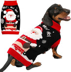 Dog Christmas Sweater for Small Medium Dogs Adorable Festival Pattern Santa Pet Costumes Turtleneck Knitted Puppy Clothes Soft Warm Cold Weather Dog Christmas Outfit Party by BAOBICUTE