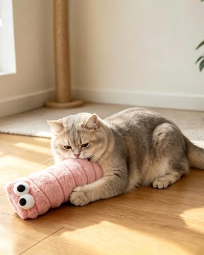 PET SHOW 3 Pack Cat Toys Pillows for Indoor Cats Kittens Soft Kicker Toy with Catnip Inside Crinkle Sounds Pet Interactive Caterpillar Plush Kitty Sticks for Play & Exercise - Image 5