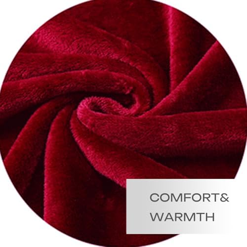 Red Fleece Plush Throw Blanket 50"x60"for Couch Sofa Fuzzy Cozy Flannel - Image 5