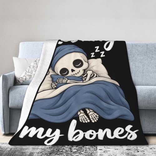 Sleepy Skeleton Blanket Throw Gift for Girls Women 60"X50" - Image 4