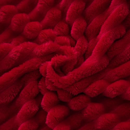 Red Fleece Throw Blanket 60”×80” for Couch Sofa Livingroom - Image 5
