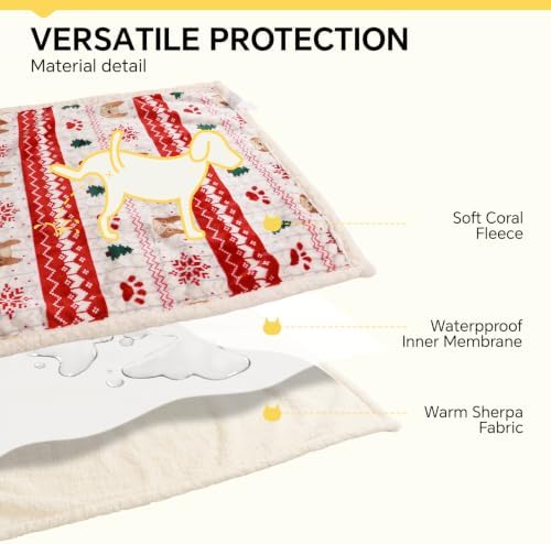 Luciphia Waterproof Dog Blanket, Reversible Sherpa Fleece for Couch Cover - Image 3