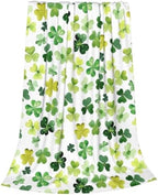 Watercolor Shamrock Lucky Clover Blanket, St. Patrick's Day Irish Green Cozy Throw Blanket, Lightweight Warm Soft Queen Size Fleece Blanket for Sofa Couch Chair, 60 x 80 Inch by Qilerongrong