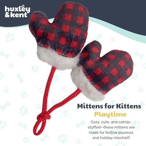 Huxley & Kent Plush Crinkle Catnip Cat Toy, Mittens for Kittens - Image 2
