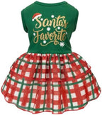 Fitwarm Santa's Favorite Dog Dress, Christmas Outfit for Small & Medium Dog by Fitwarm