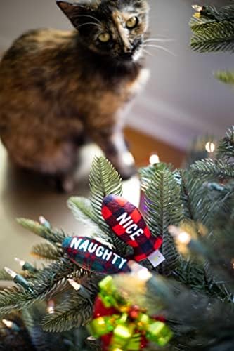 Pearhead Naughty Or Nice Christmas Cat Toy Set, Holiday Pet Owner Gift, Christmas Must Have Toy Set, Cat Teaser Toy, with Catnip Pouch, Set of 2 - Image 2