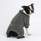 Fitwarm Turtleneck Fleece Dog Sweater Pajamas, Warm Winter Dog Clothes for Small Dogs Boy Girl, Fuzzy Pet Onesie with Feet, Dark Grey, XXL - Image 3