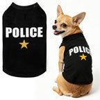 BINGPET Police Dog Shirt, Soft Cotton Puppy T-Shirt, Halloween Cop Costumes by BINGPET