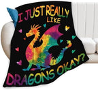 Dragon Blanket for Girls Women Boys Men Adults Kids Soft Cozy Fleece Dragon Lovers Throw Blankets Gifts Warm Flannel Plush Lightweight Decor for Couch Bed Sofa 60"X50" - Image 2