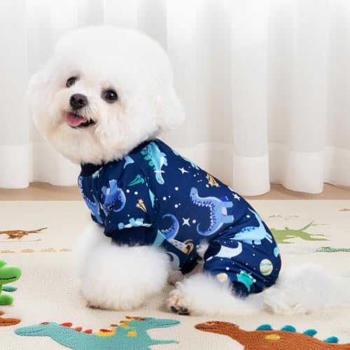 XPUDAC 4 Pack Dog Pajamas for Small Dogs Pjs Boy Puppy Clothes, S - Image 3