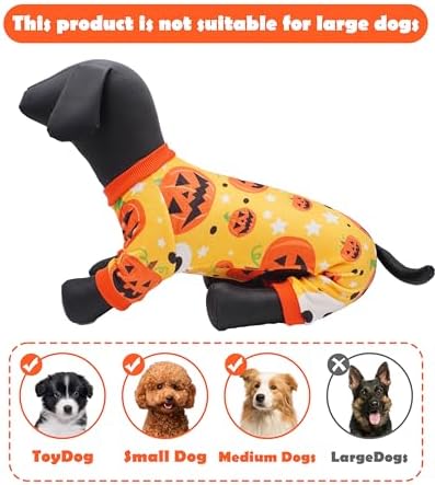 PET SHOW 4 Pack Halloween Fleece Dog Pajamas Warm for Extra Small Dogs - Image 2